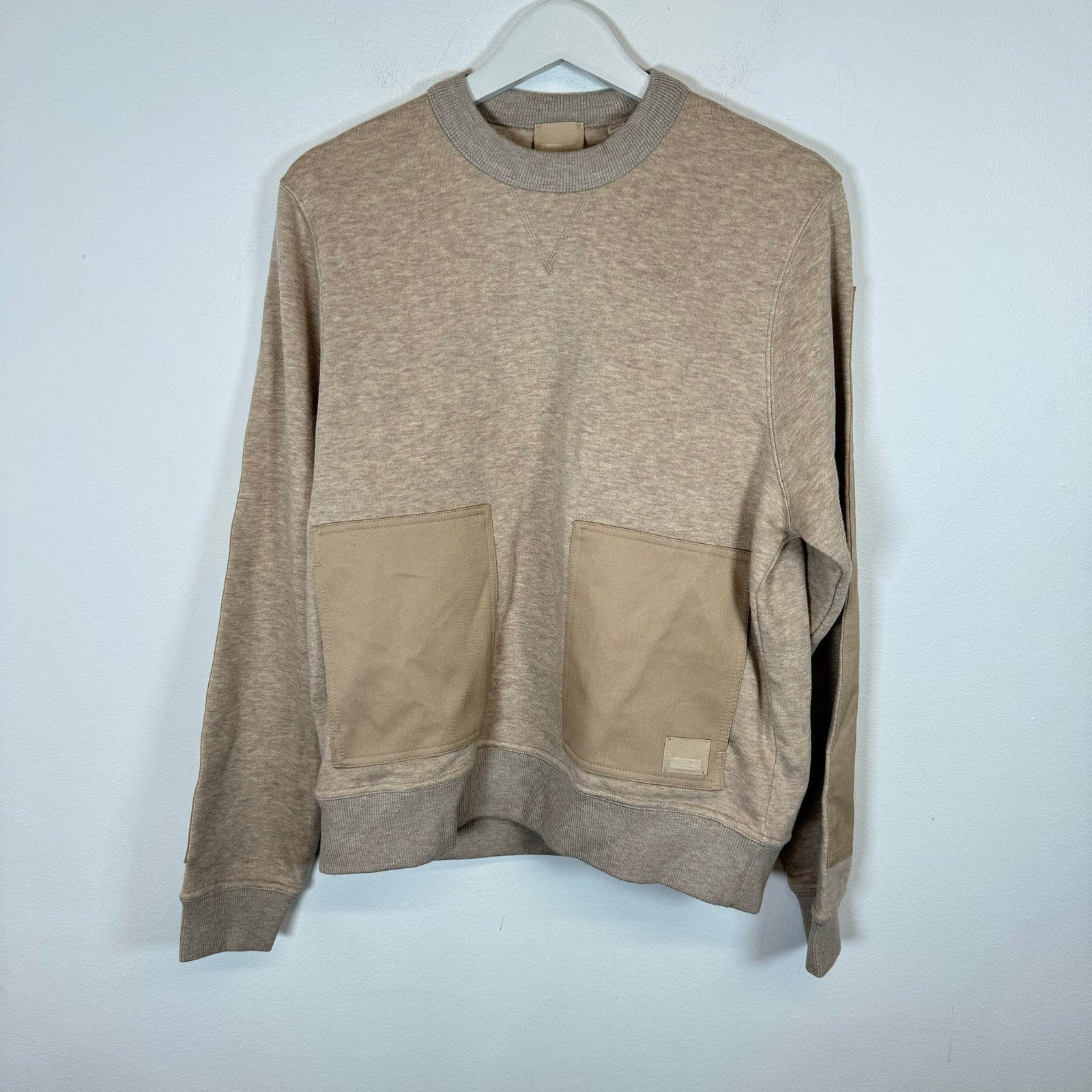 Burberry Tan Patchwork Wool Sweater Size S