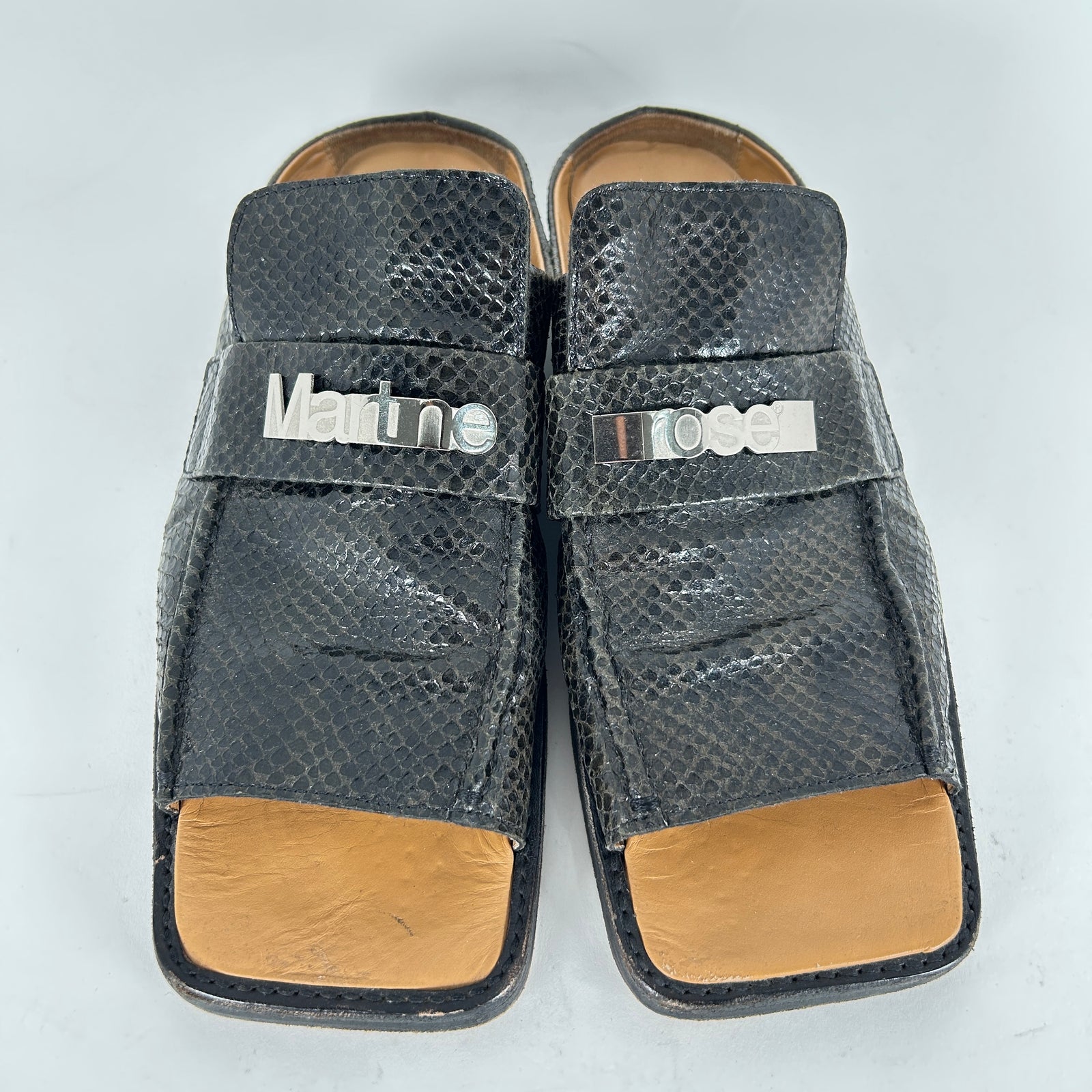 Martine Rose Python Logo Open Loafers Size 11