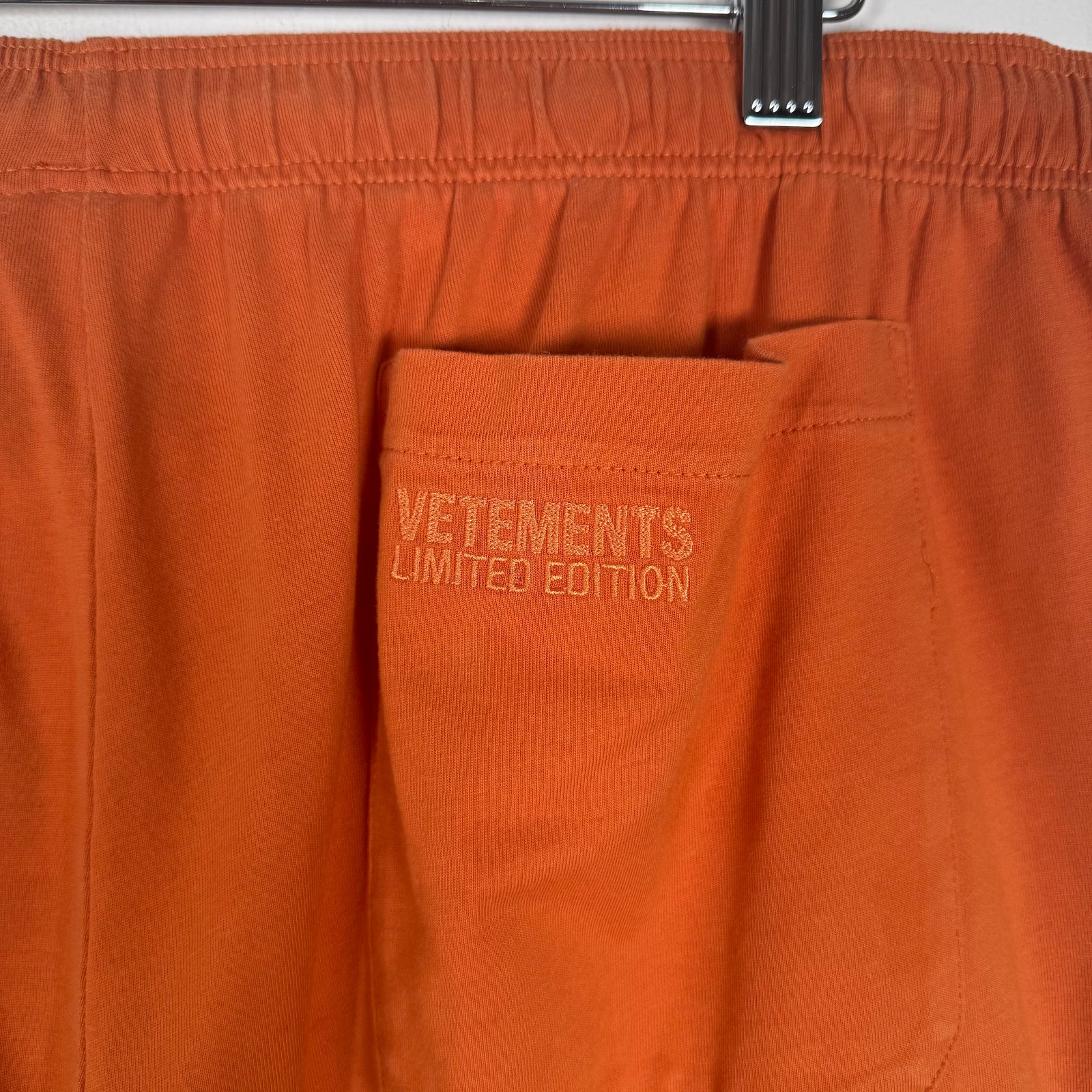 Vetements Limited Logo Orange Shorts Size M