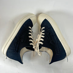 Rick Owens Drkshdw Black Distressed Low-Top Ramones Size 44