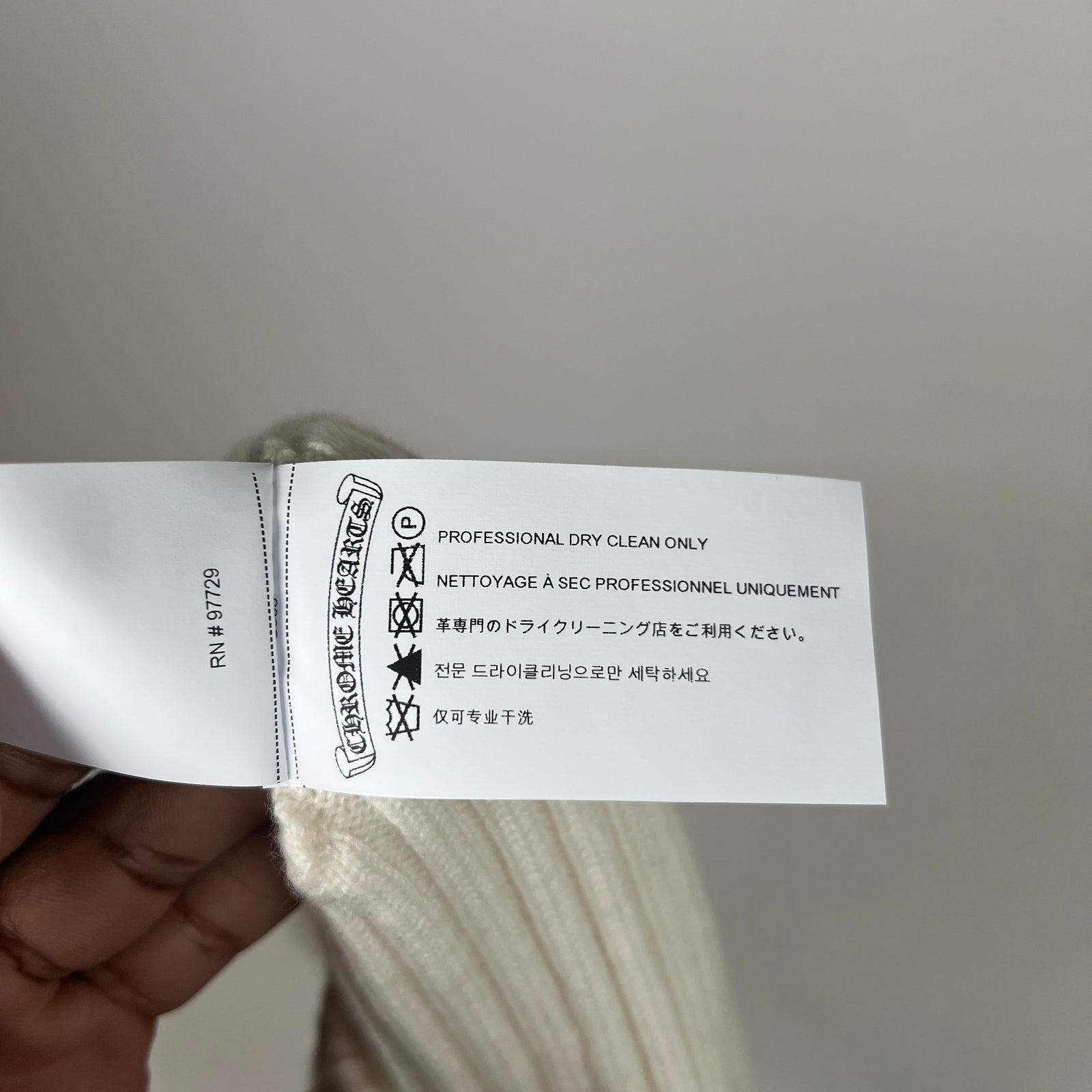 Chrome Hearts White Plus Cross Cashmere Beanie