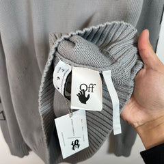 Off-White Knit Sweater Grey Stripes Size XL
