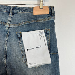Purple Brand Mid Indigo Repair Blowout Jeans Size 34