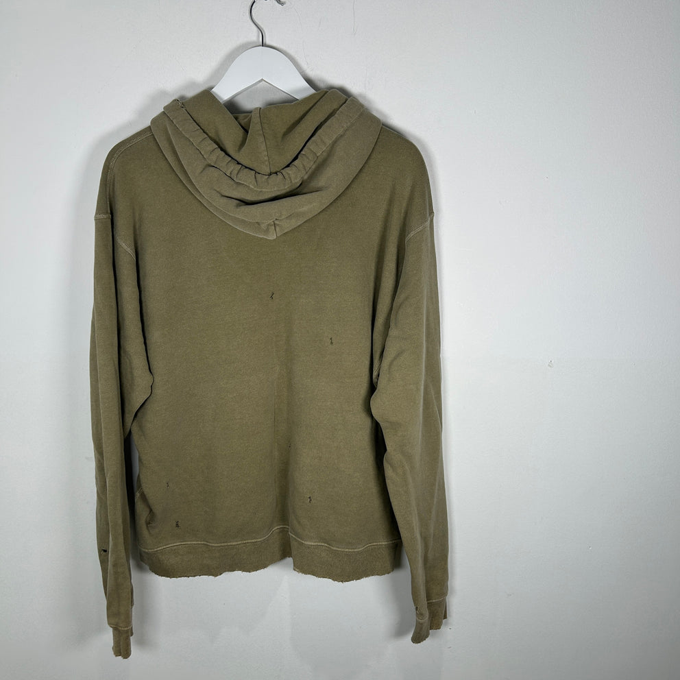 John Elliot Distressed Olive Hoodie Size 3