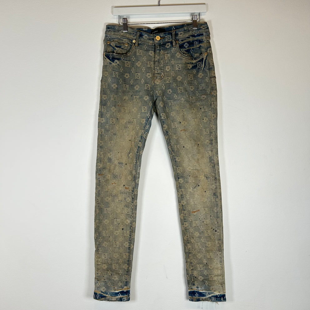 Purple Brand Lightwash Monogram Jeans Size 30