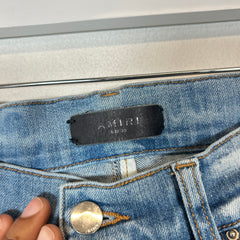 Amiri Light Blue Thrashed Spell Out Size 30
