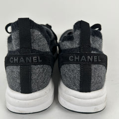 Chanel Dark Grey Knit Sock Runner Size 44
