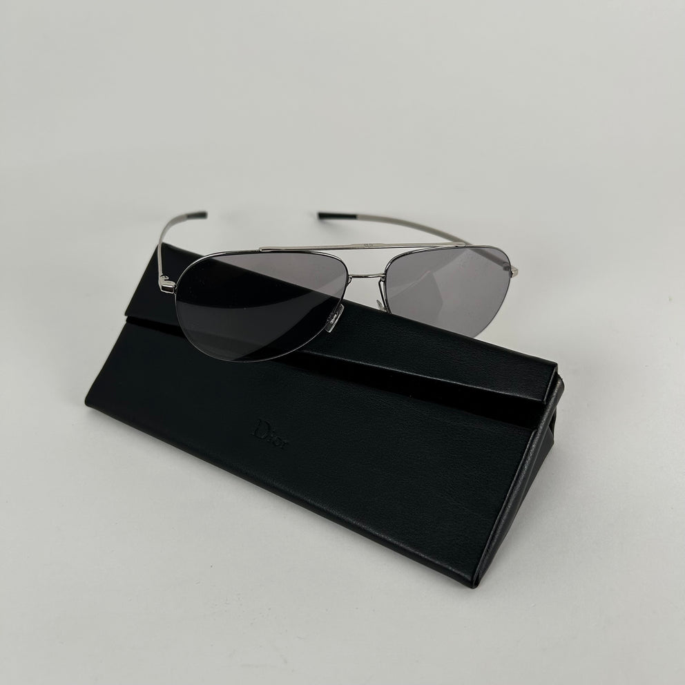 Christian Dior Homme Silver Aviator Sunglasses