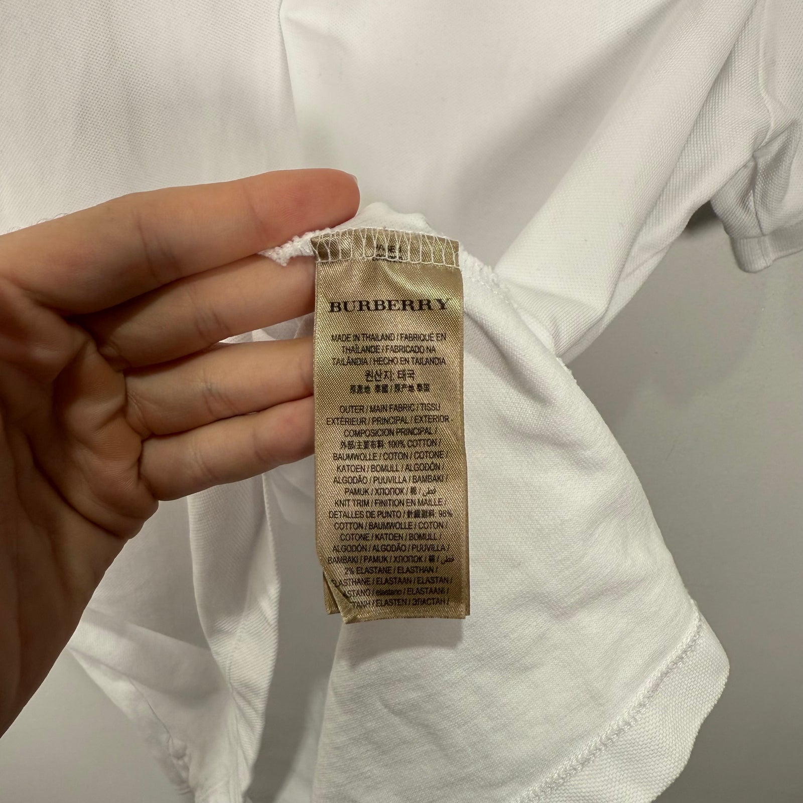 Burberry Sport White Polo Shirt Size XXL