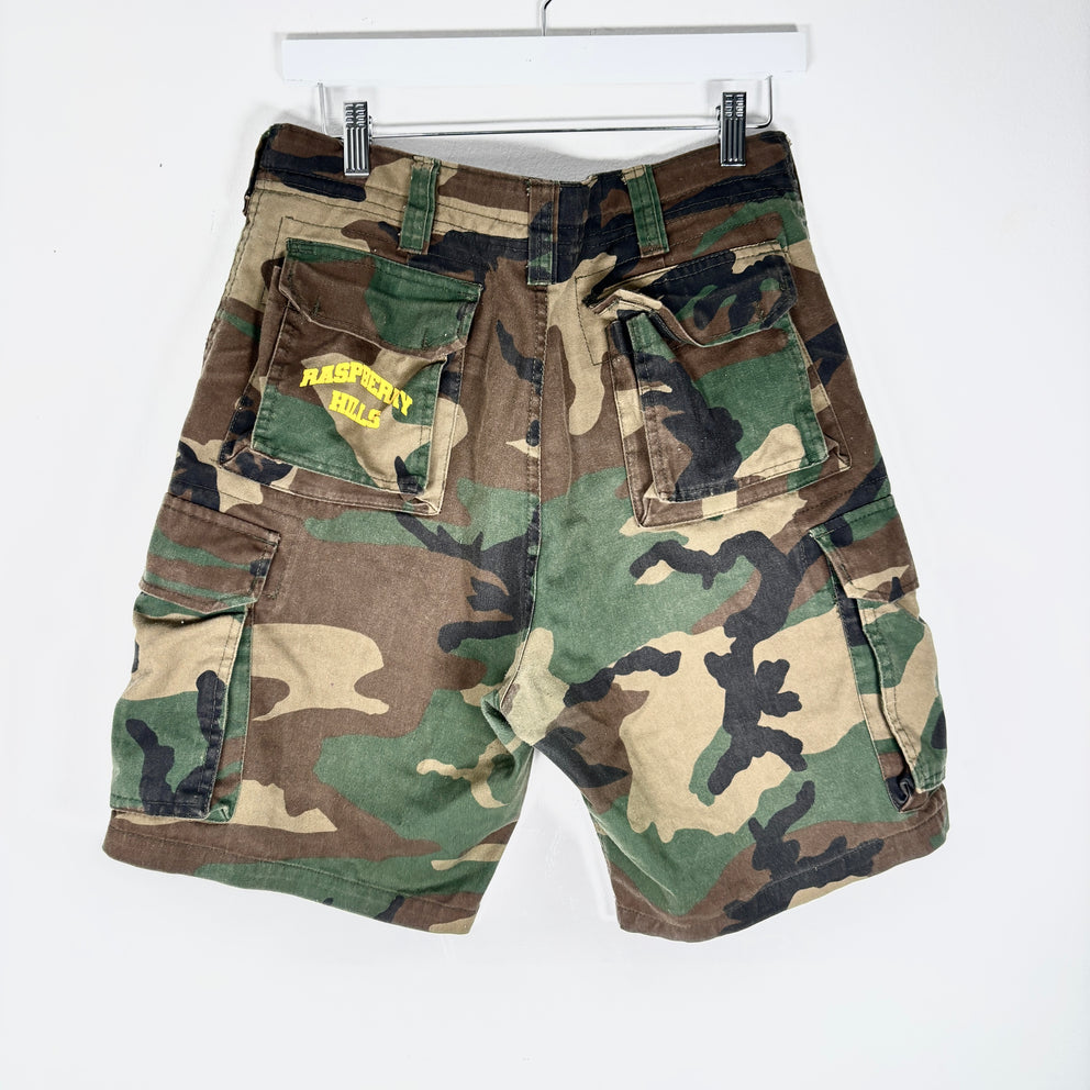 Raspberry Hills Camo Logo Shorts Size S