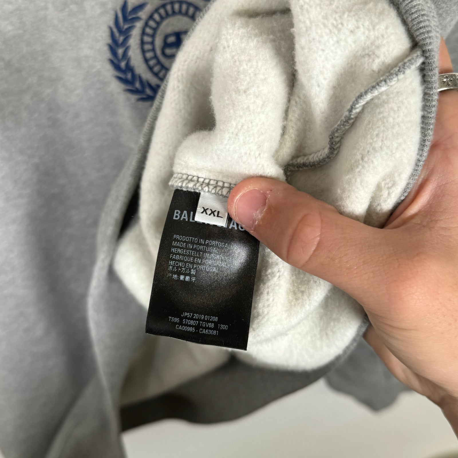 Balenciaga Paris Grey Logo Sweater Size XXL