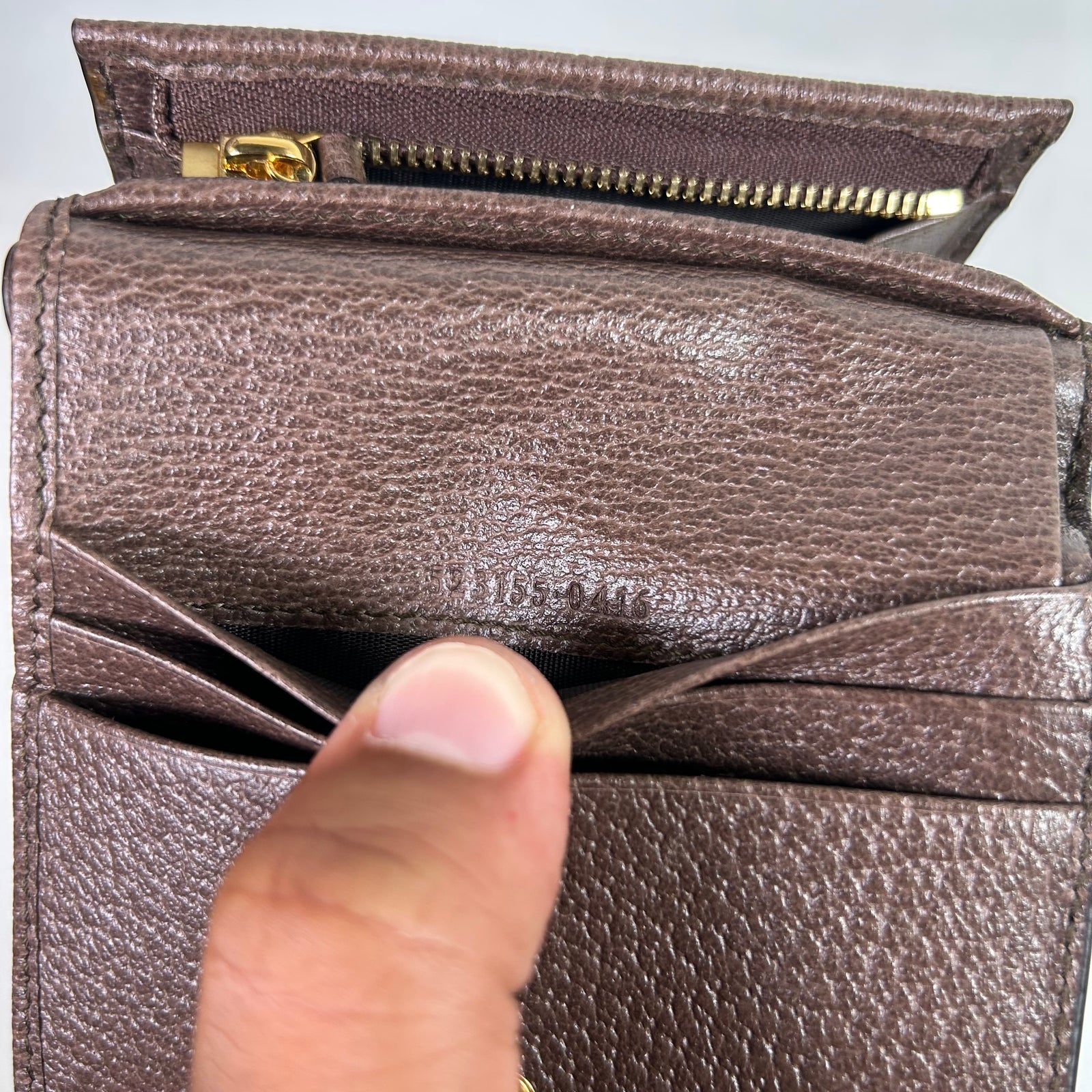 Gucci GG Canvas Ophidia Leather Compact Wallet