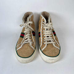 Gucci Brown Suede 1977 Tennis High Top Sneaker Size 9.5