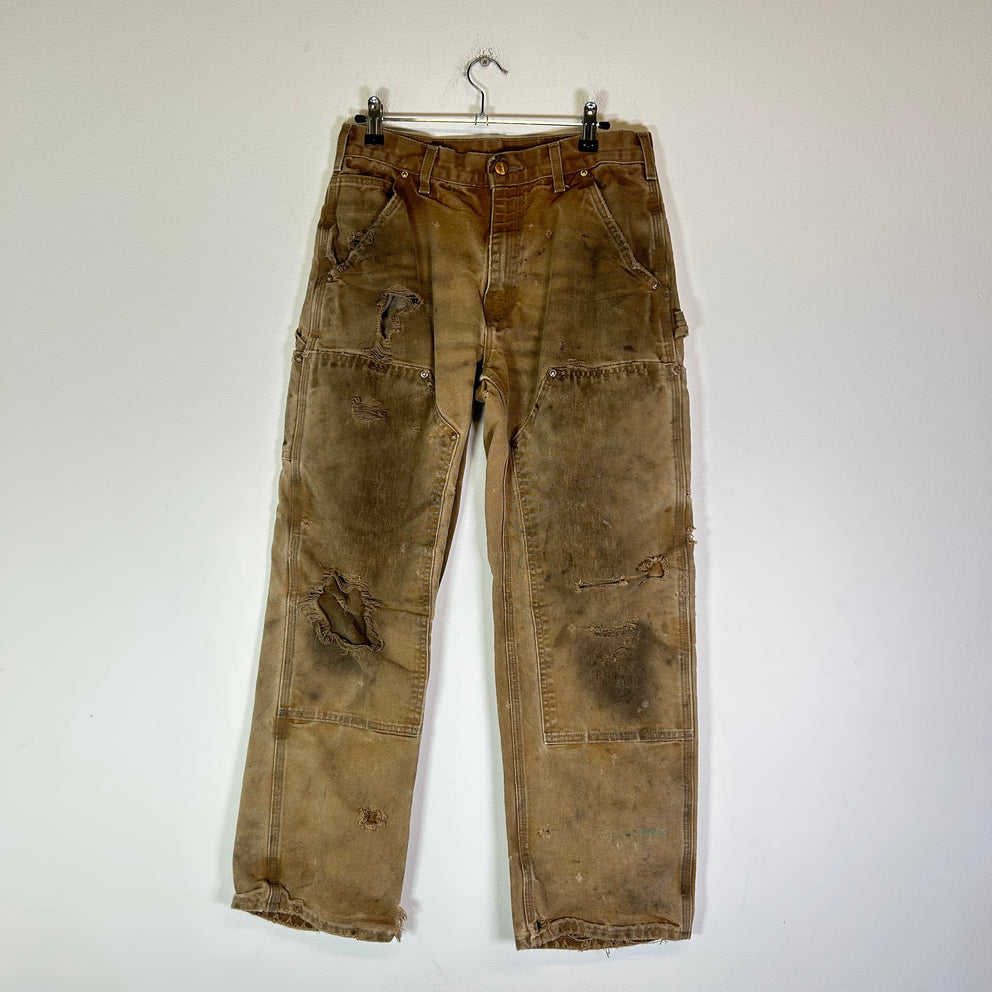 Carhartt Tan Thrashed Double Knee Carpenter Pants 002
