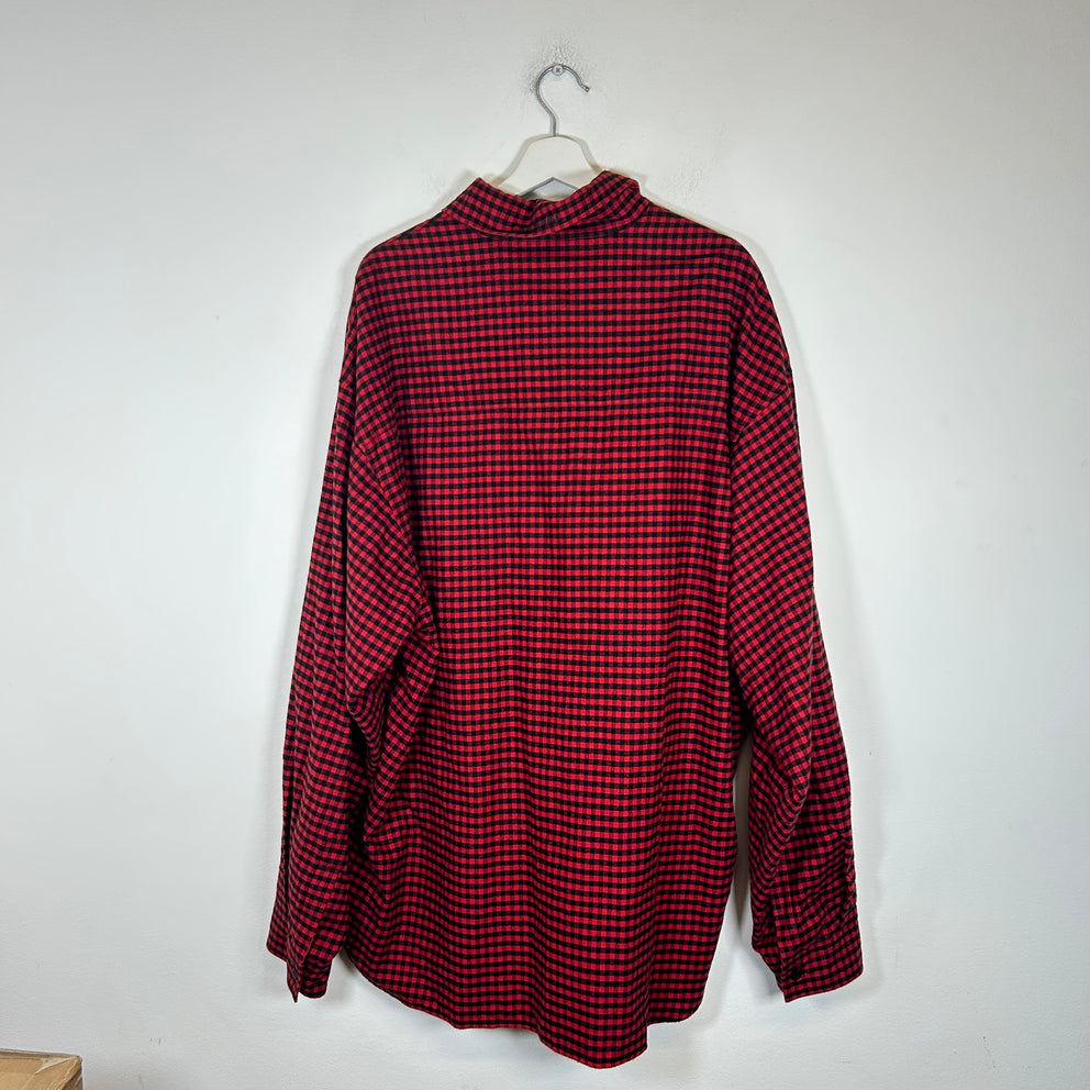 Balenciaga Red Plaid Reversible Flannel Size L