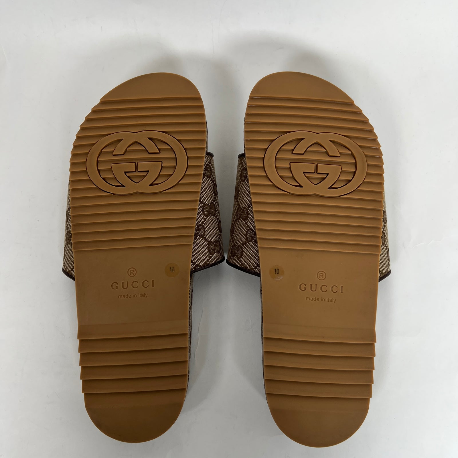 Gucci Beige GG Canvas Slide Size GG 10