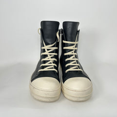 Rick Owens Black Leather High-Top Ramones Size 45.5
