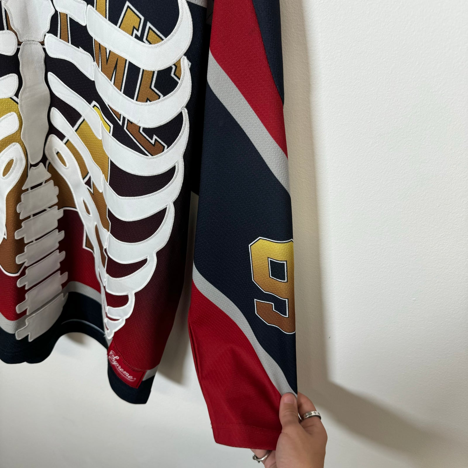 Supreme Red/Navy Bones Hockey Jersey Size S