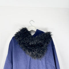 Marni Purple Fur Hooded Logo Hoodie Size L