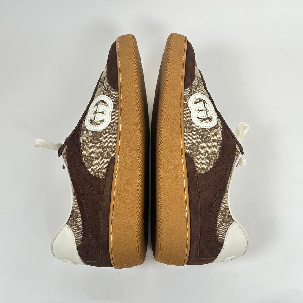 Gucci G57 Brown Suede Sneaker Size GG 8