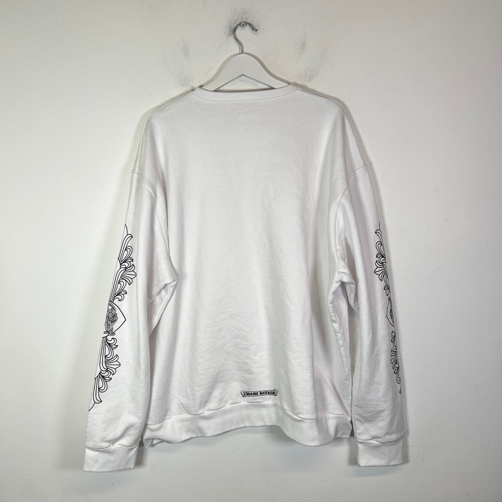 Chrome Hearts White 'Love You' Floral Crewneck Size XXL