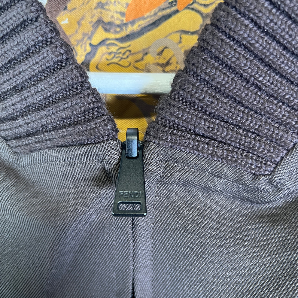 Fendi FF Marble-Effect Reversible Bomber Jacket