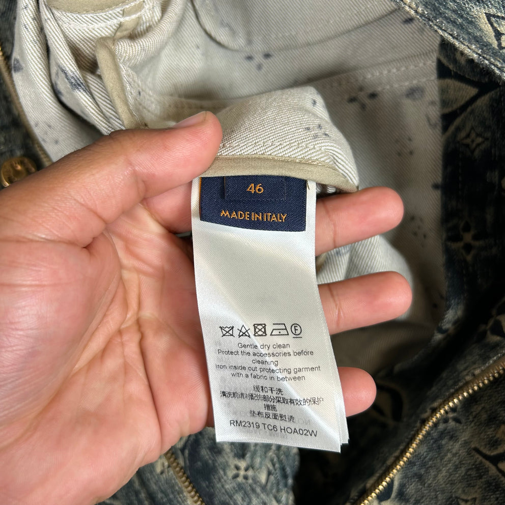 Louis Vuitton Dark Blue Monogram Denim Tailored Jacket Size 46