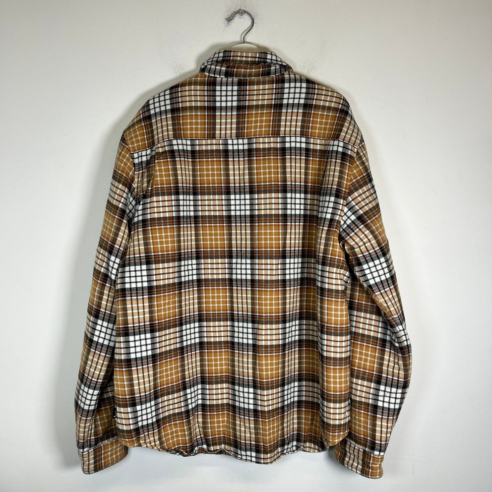 Stussy Copper Quilted Lined Plaid Shirt Size XL