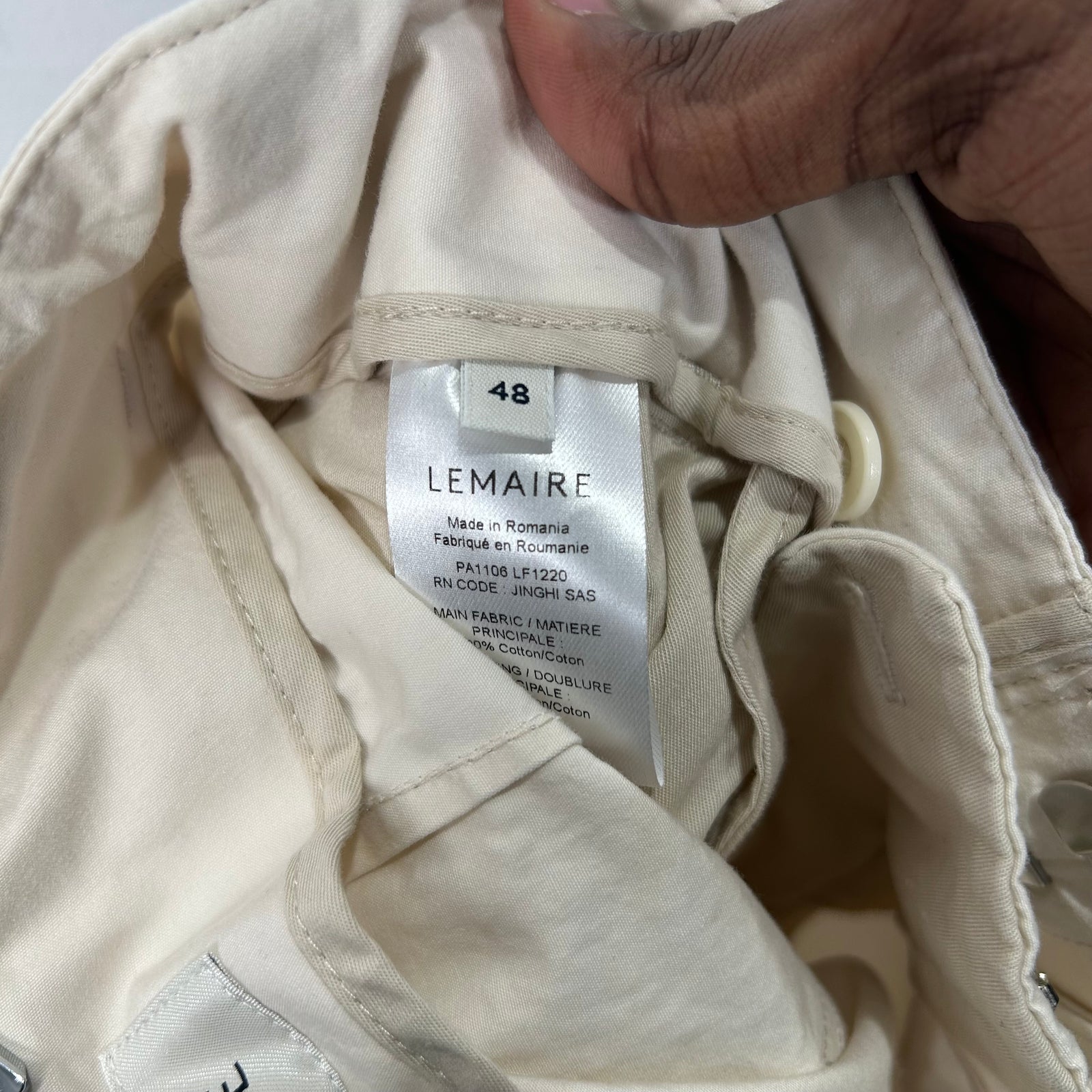 Lemaire Cream Adjustable Lounge Pants Size 48