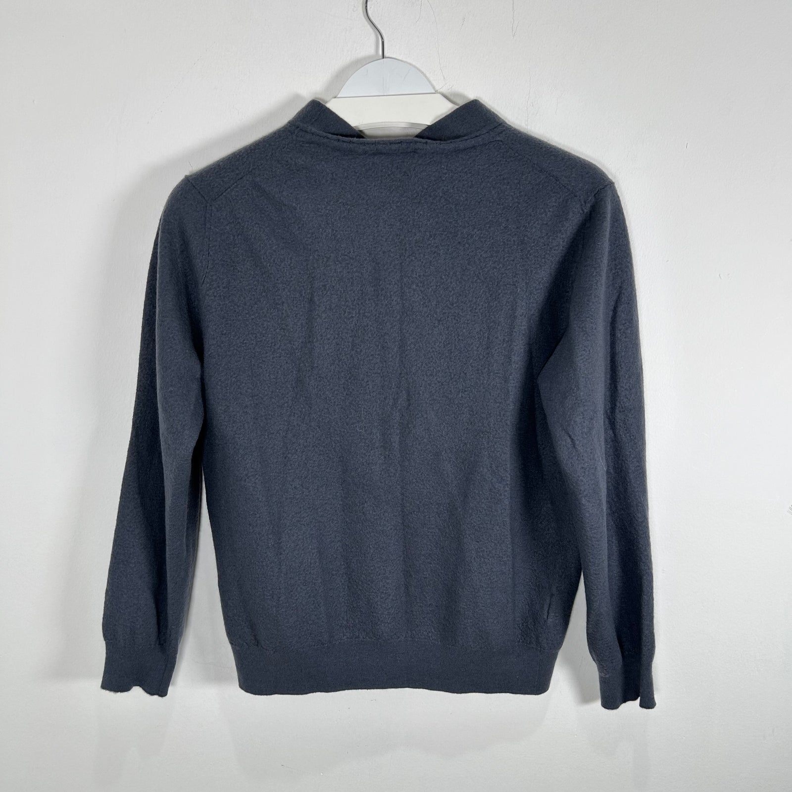 Hermes Grey Cashmere Button-Up Sweater Size S