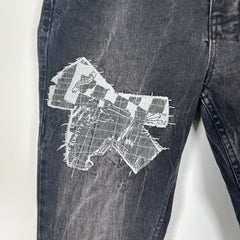 Ksubi Grey Cross Stitch Jeans Size 36