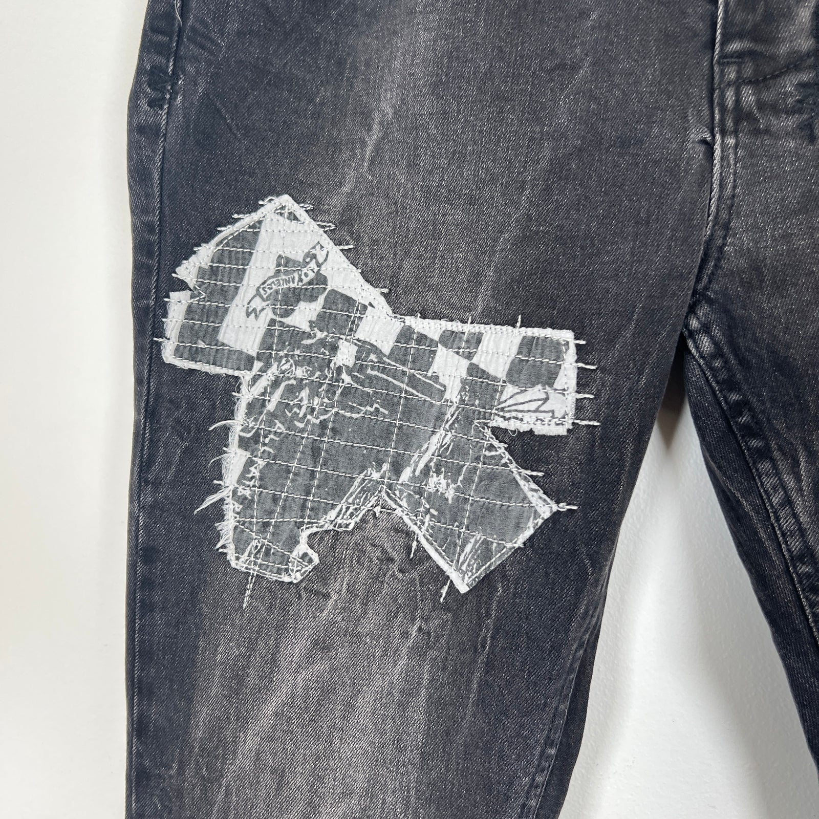 Ksubi Grey Cross Stitch Jeans Size 36