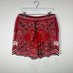 Amiri Red Knit Paisley Shorts Size L`