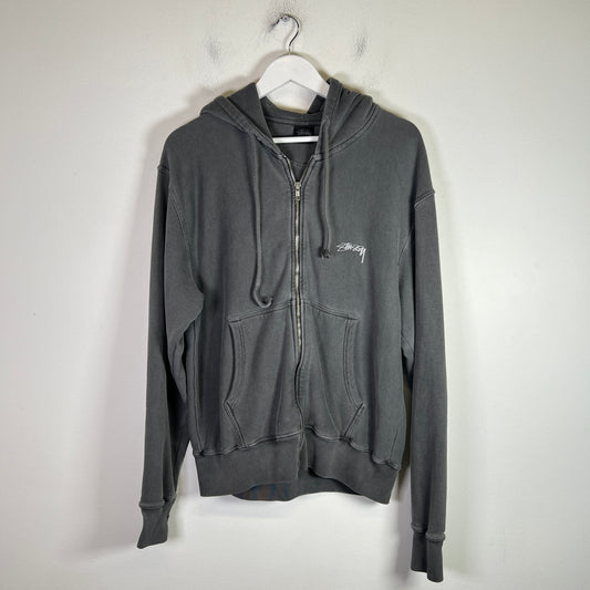 Stussy Pigment Dyed Logo Zip-Up Hoodie