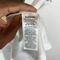 Burberry White Plant Logo T-Shirt Size L