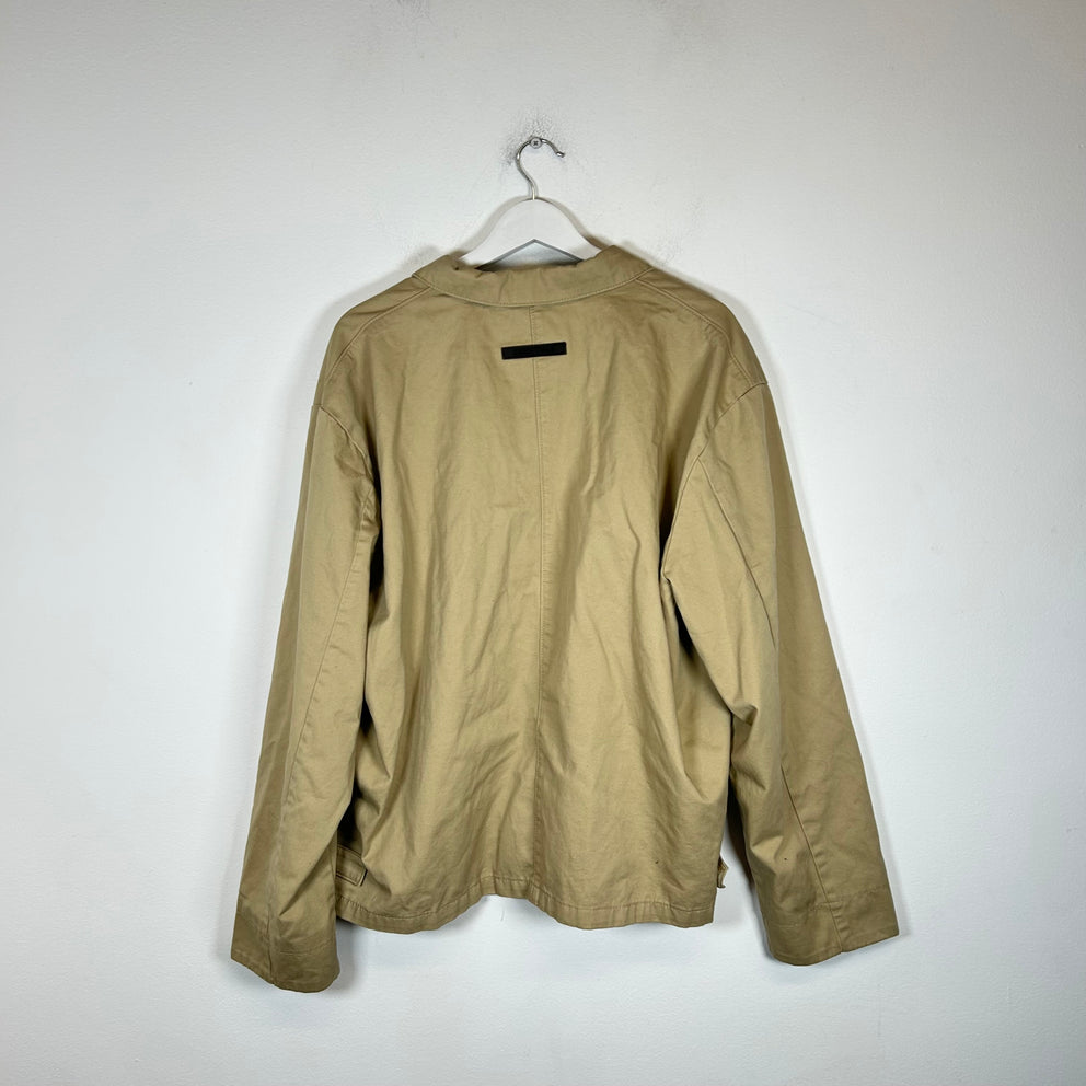 Essentials Tan Zip-Up Work Jacket Size L