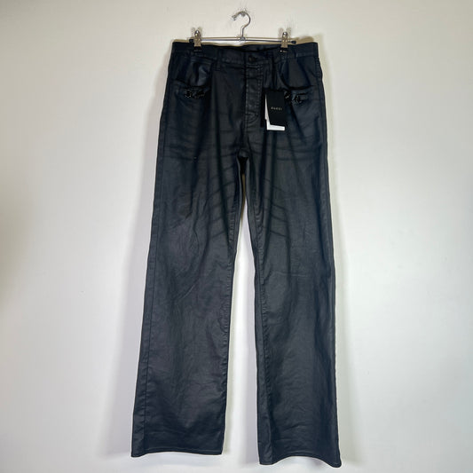 Gucci Black Waxed Horsebit Jeans