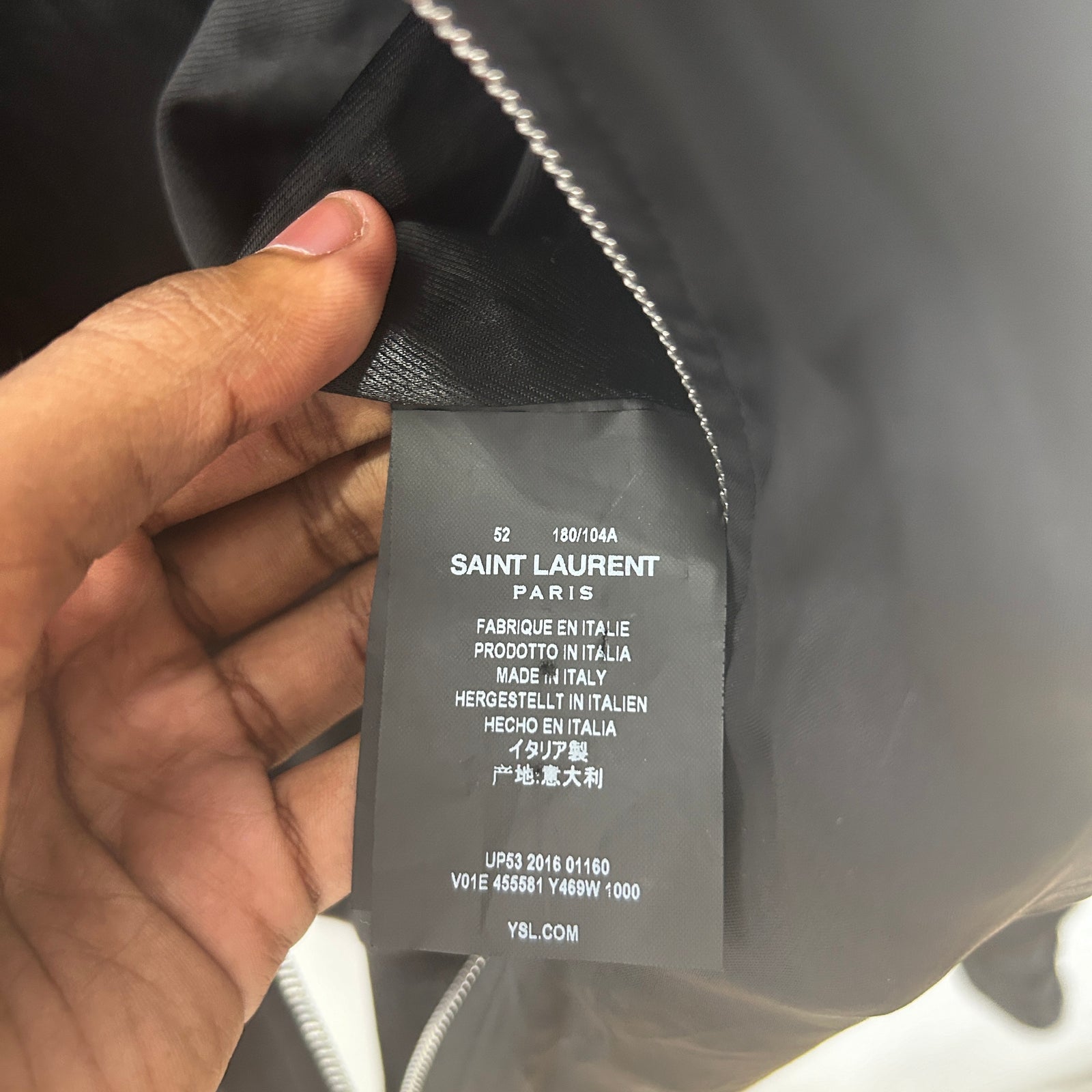 Saint Laurent Black Glitter Patch Jacket Size L