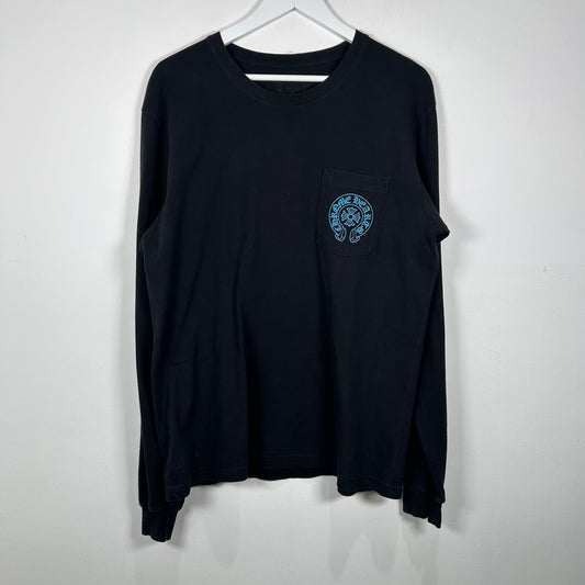 Chrome Hearts Blue Triple Cross Long-sleeve T-Shirt Size L