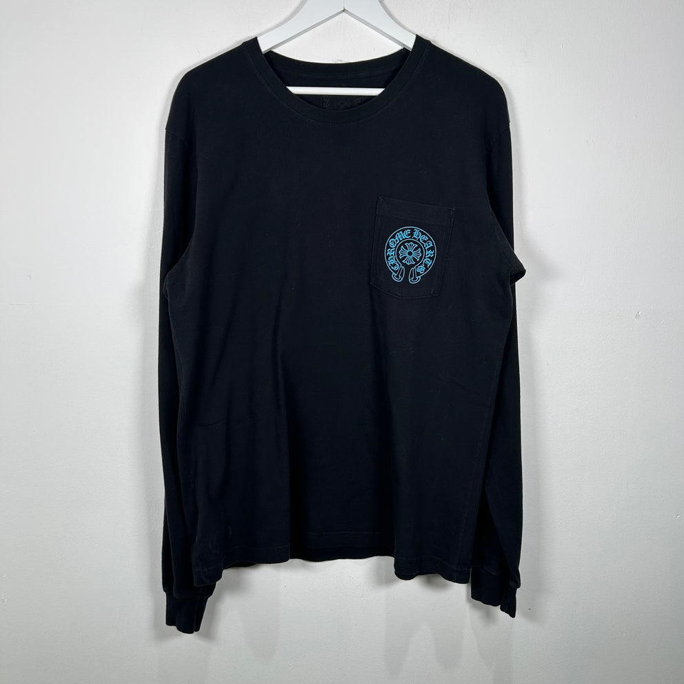 Chrome Hearts Blue Triple Cross Long-sleeve T-Shirt Size L
