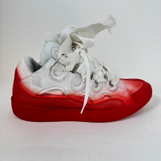 Lanvin White/Red Curb Sneaker Size 42