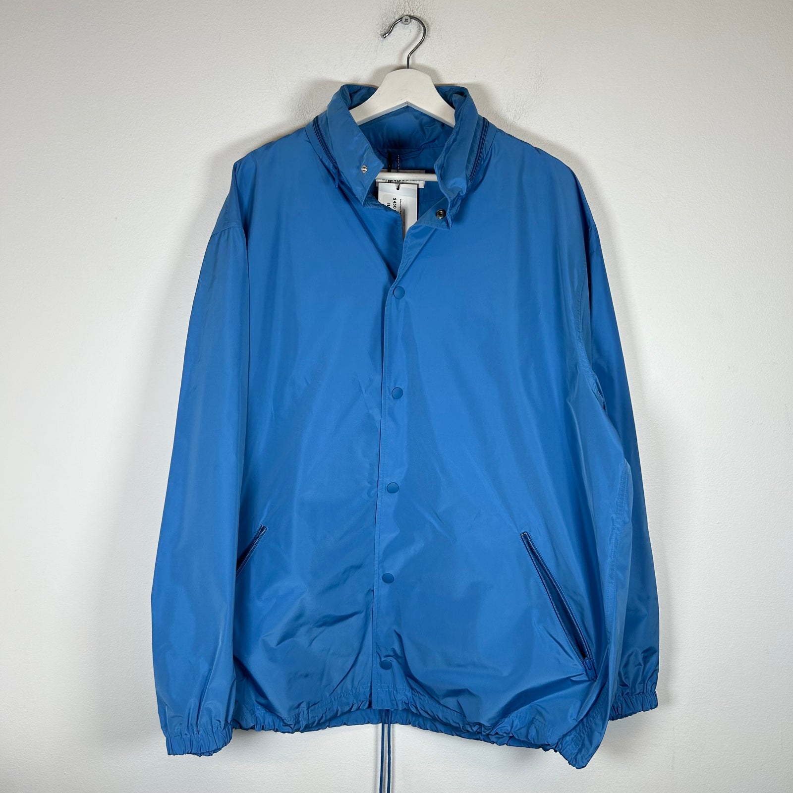 Balenciaga Blue Spell-Out Logo Coach Jacket Size XL