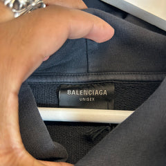 Balenciaga Black Hand Drawn Logo Hoodie Size L