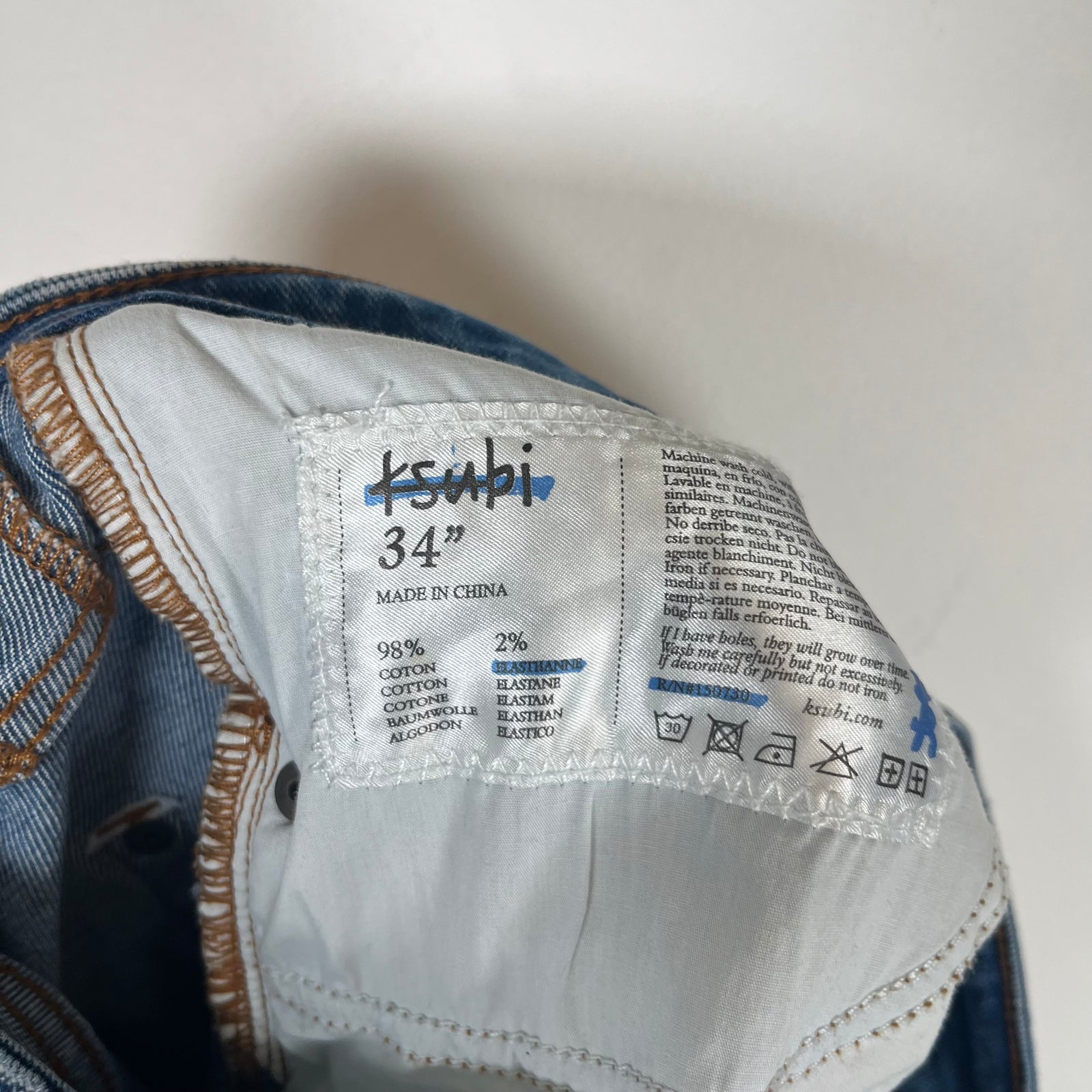 Ksubi Lightwash Distressed Jeans Size 34