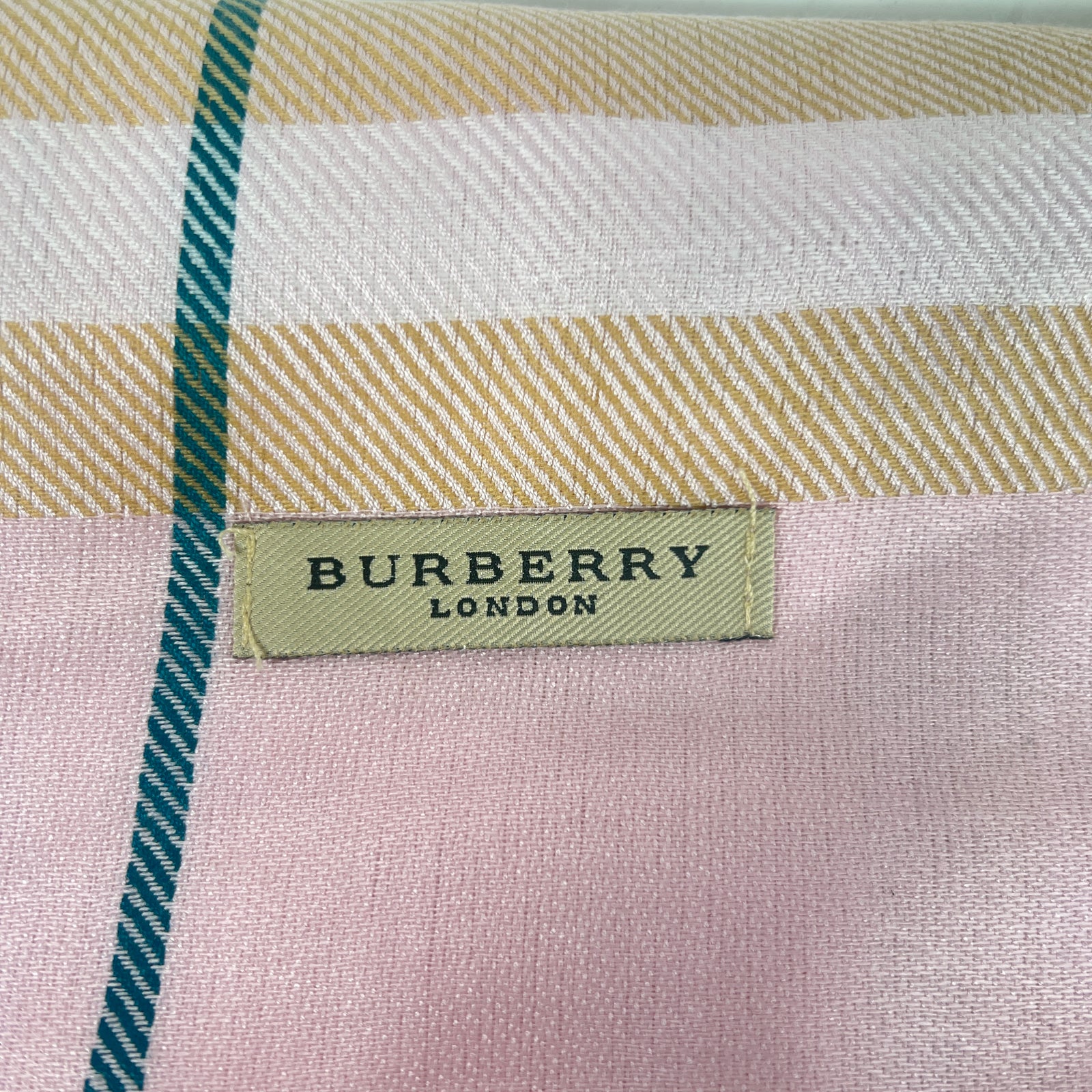 Burberry Pink Nova Check Cashmere Shawl