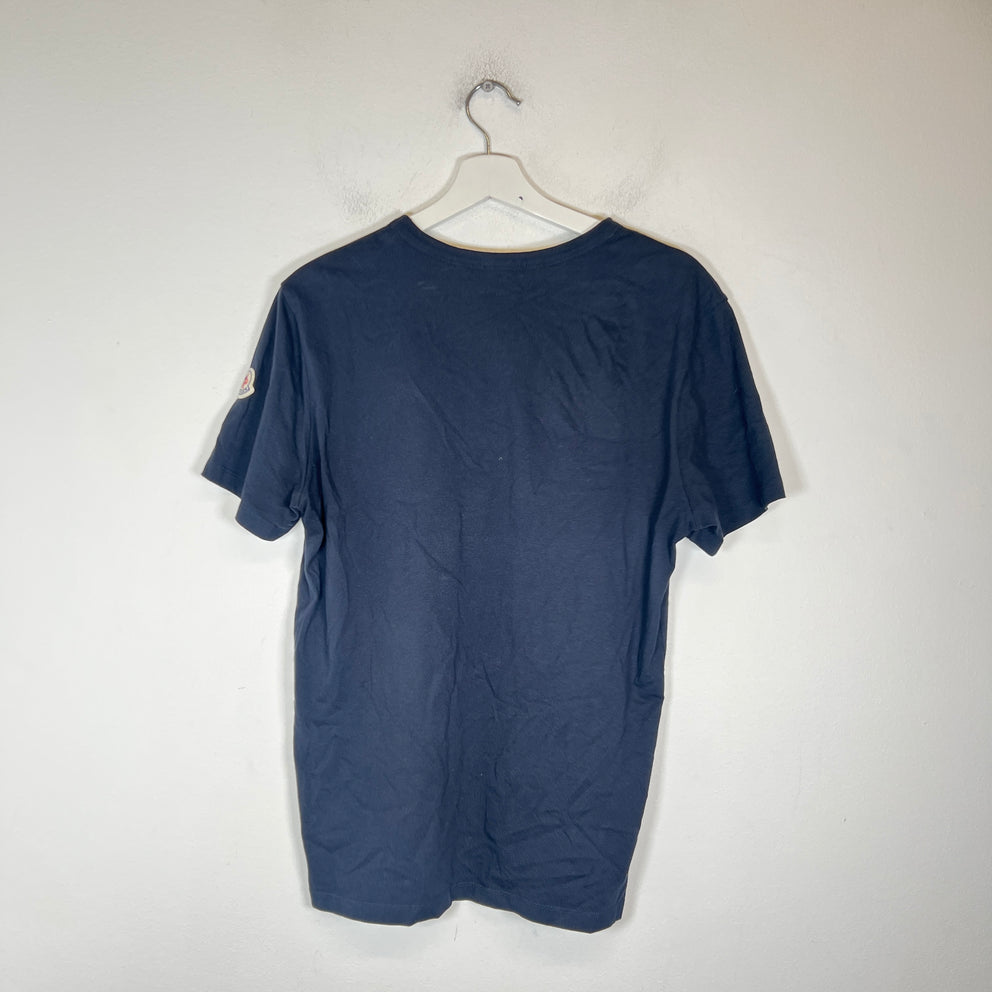 Moncler Navy Maglia Striped Logo T-Shirt Size M