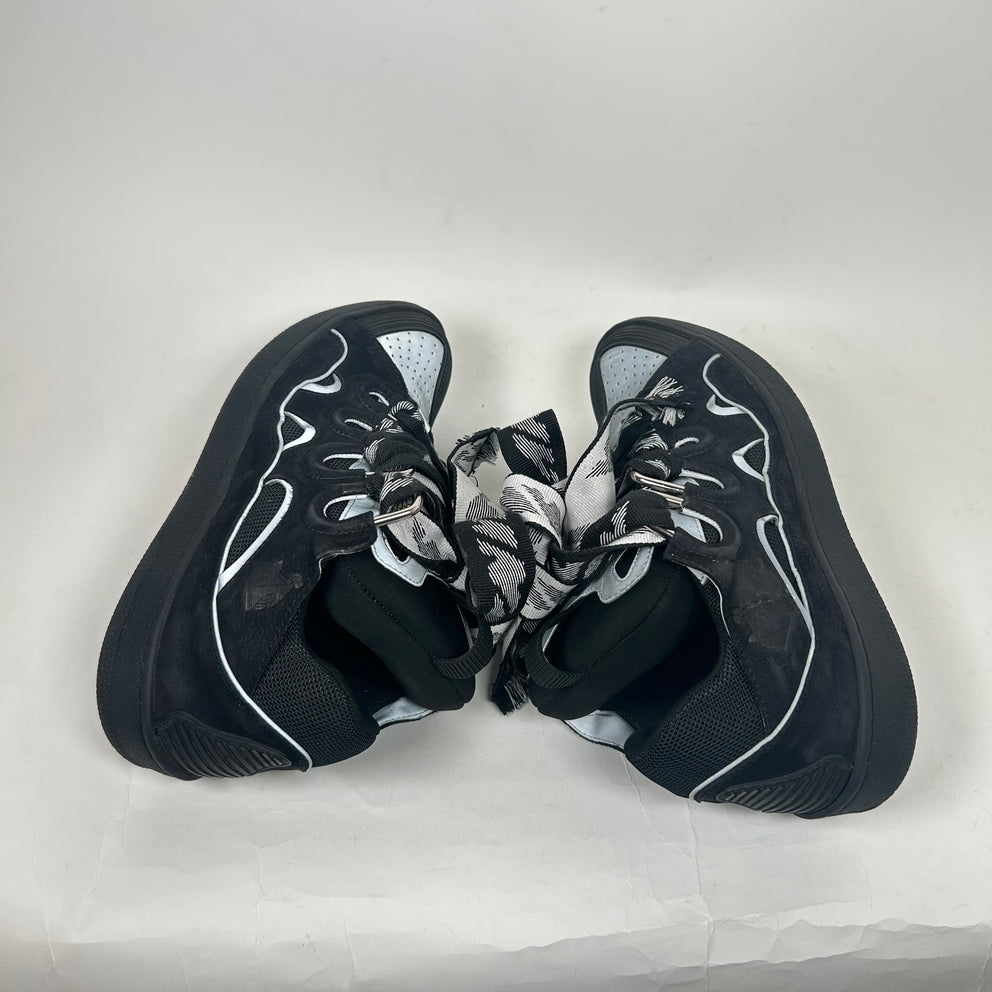 Lanvin Black Reflective Curb Sneakers Size 42