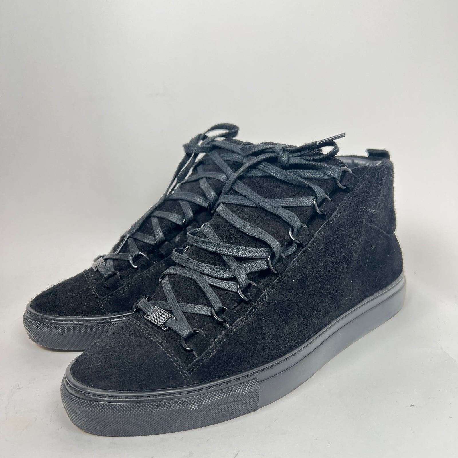 Balenciaga Black Suede Arena Sneakers Size 42