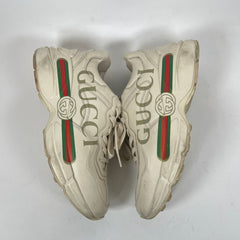 Gucci Cream Classic Logo Rhyton Sneaker Size 38