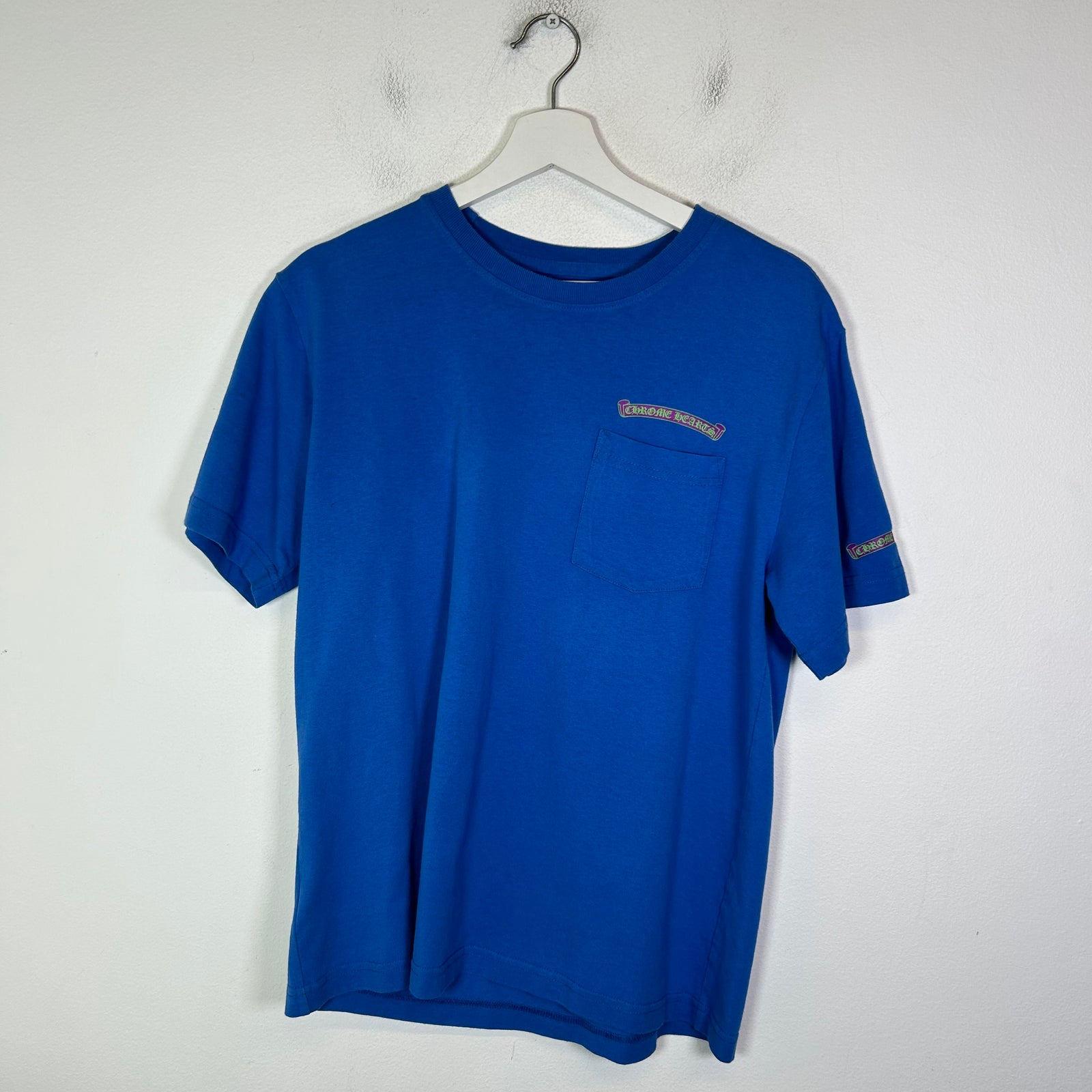 Chrome Hearts Blue Scroll Logo T-Shirt